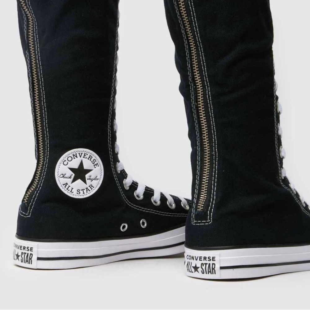Converse Chuck Taylor All Star XXHi Knee High Black White Zipper size 9 NEW - Picture 6 of 7